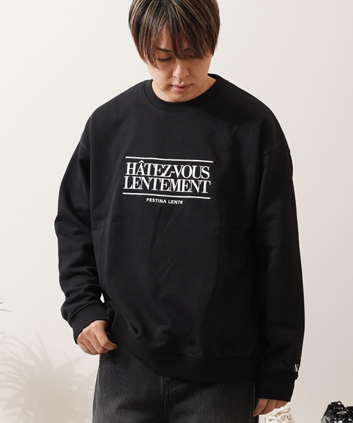 1111clothing(ワンフォークロージング)の「CVC裏毛 ロゴ刺繍 スウェットシャツ / CVC Fleece Logo Embroidered Sweatshirt(スウェット・メンズ・ダークブラウン/アッシュ/ブラック・M/L)」の12枚目の写真