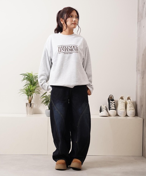 1111clothing(ワンフォークロージング)の「CVC裏毛 ロゴ刺繍 スウェットシャツ / CVC Fleece Logo Embroidered Sweatshirt(スウェット・メンズ・ダークブラウン/アッシュ/ブラック・M/L)」の7枚目の写真