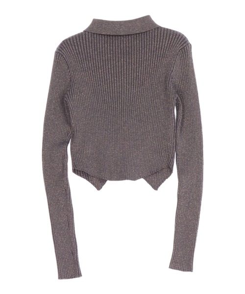 ANAP（アナップ）の「ラメニット ダブルジップ 襟付き トップス（ニット/セーター・レディース・ダークグレー/ライトグレー/ピンク/ブラウン・F）」の22枚目の写真