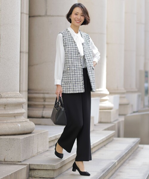 J.PRESS Ladies(J.プレス レディス)の「ファニーツイード ジレ(その他アウター・レディース・ネイビー系5/ベージュ系5・XS)」の3枚目の写真