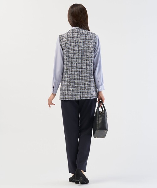 J.PRESS Ladies(J.プレス レディス)の「ファニーツイード ジレ(その他アウター・レディース・ネイビー系5/ベージュ系5・XS)」の8枚目の写真