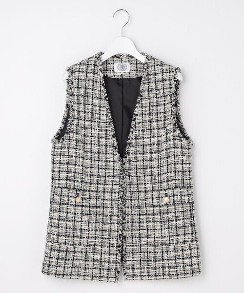J.PRESS Ladies(J.プレス レディス)の「ファニーツイード ジレ(その他アウター・レディース・ネイビー系5/ベージュ系5・XS)」の9枚目の写真