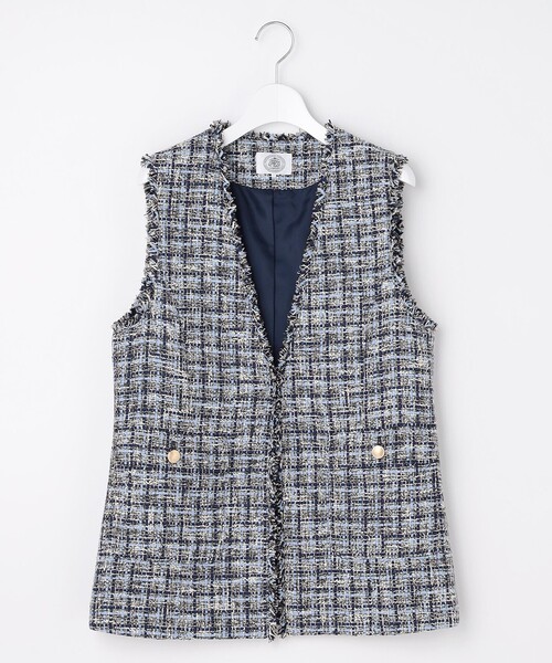 J.PRESS Ladies(J.プレス レディス)の「ファニーツイード ジレ(その他アウター・レディース・ネイビー系5/ベージュ系5・XS)」の10枚目の写真