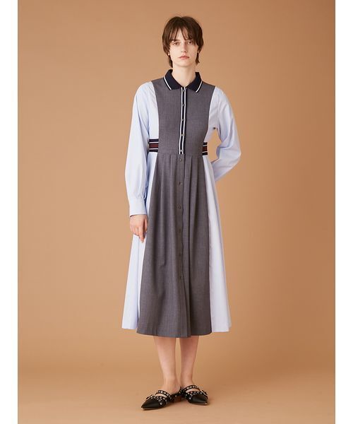 FURFUR（ファーファー）の「リブコンビシャツワンピース（ワンピース