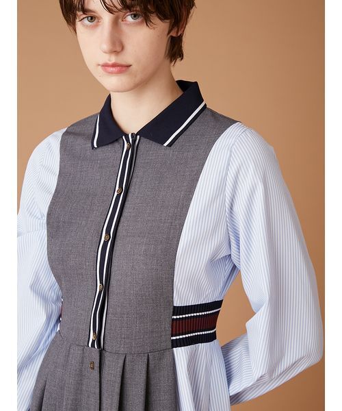 FURFUR（ファーファー）の「リブコンビシャツワンピース（ワンピース