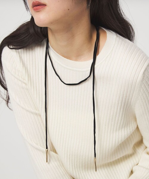 green label relaxing（グリーンレーベルリラクシング）の「起毛コード＆バー ネックレス（ネックレス・レディース・シルバー/ゴールド・FREE）」の3枚目の写真