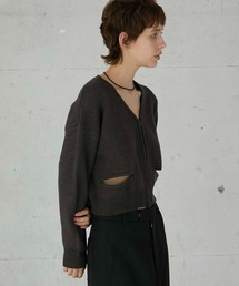 LA PEAU DE GEM | 【LA PEAU DE GEM】fake pocket cardigan/フェイクポケットカーディガン(カーディガン/ボレロ)