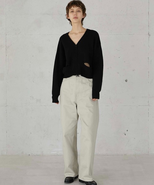 LA PEAU DE GEM（ラポドゥジェム）の「【LA PEAU DE GEM】fake pocket cardigan/フェイクポケットカーディガン（カーディガン/ボレロ・レディース・ブラック/グレー・FREE）」の7枚目の写真