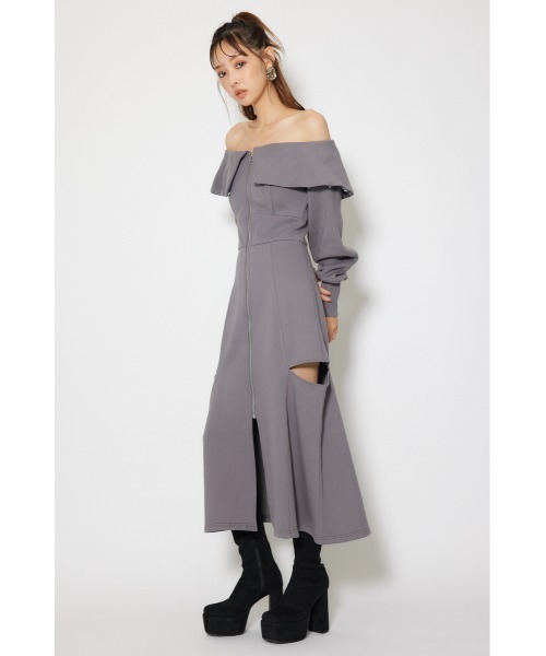 rienda（リエンダ）の「フェイクファー付きカッティング裏起毛ワンピース 秋服 冬服（ワンピース・レディース・ピンク/グレー/ホワイト・SMALL/MEDIUM）」の13枚目の写真