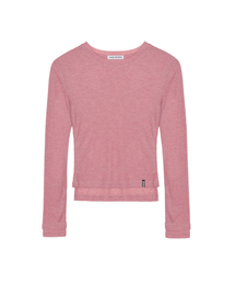 MINIMAL DOUBLE LAYERED LONG SLEEVE TOP_PINK