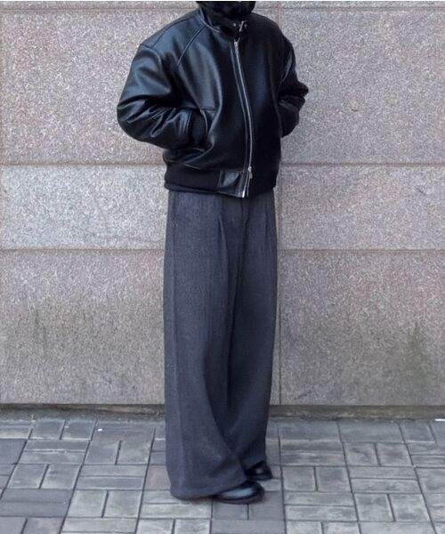DNSR(ディーエヌエスアール)の「ニットバンディングワイドパンツチャコール(その他パンツ・メンズ・その他・LARGE/MEDIUM/SMALL)」の7枚目の写真