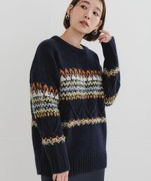 F by ROSSO | F by ROSSO　ノルディック柄ニットプルオーバー(ニット/セーター)