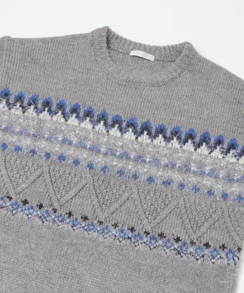 F by ROSSO（エフバイロッソ）の「F by ROSSO　ノルディック柄ニットプルオーバー（ニット/セーター・レディース・グレー/ネイビー・FREE）」の11枚目の写真