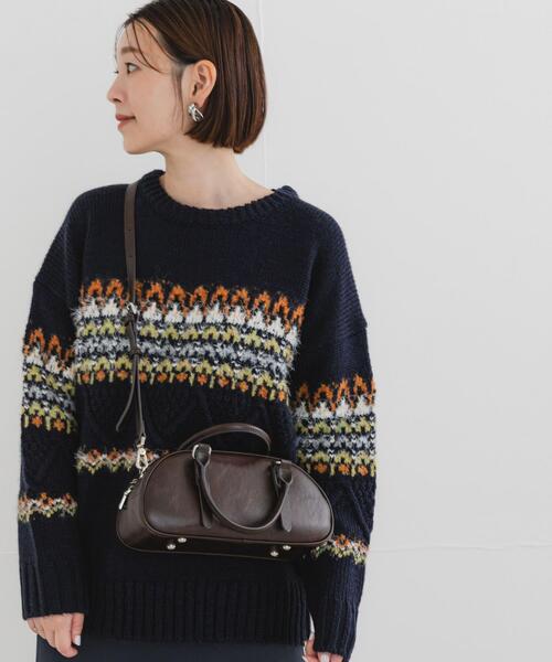 F by ROSSO（エフバイロッソ）の「F by ROSSO　ノルディック柄ニットプルオーバー（ニット/セーター・レディース・グレー/ネイビー・FREE）」の16枚目の写真