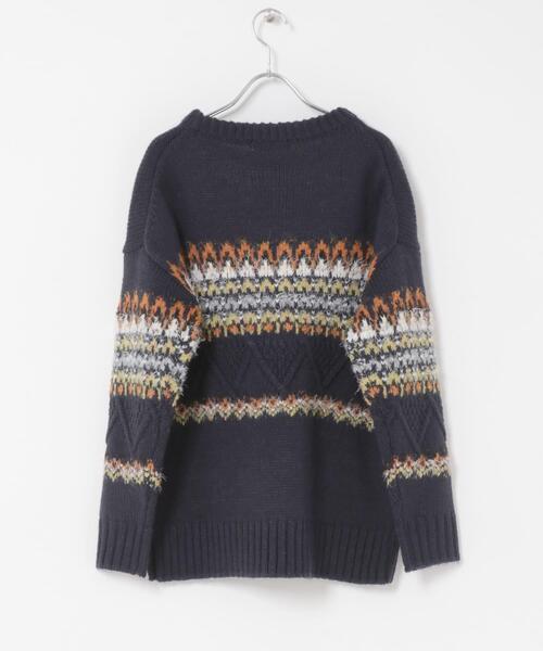 F by ROSSO（エフバイロッソ）の「F by ROSSO　ノルディック柄ニットプルオーバー（ニット/セーター・レディース・グレー/ネイビー・FREE）」の21枚目の写真