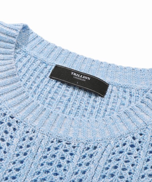 TRILLION(トリリオン)の「ワッフルパンチングニットベスト (スカイブルー)(ベスト・レディース・その他・MEDIUM/LARGE)」の6枚目の写真
