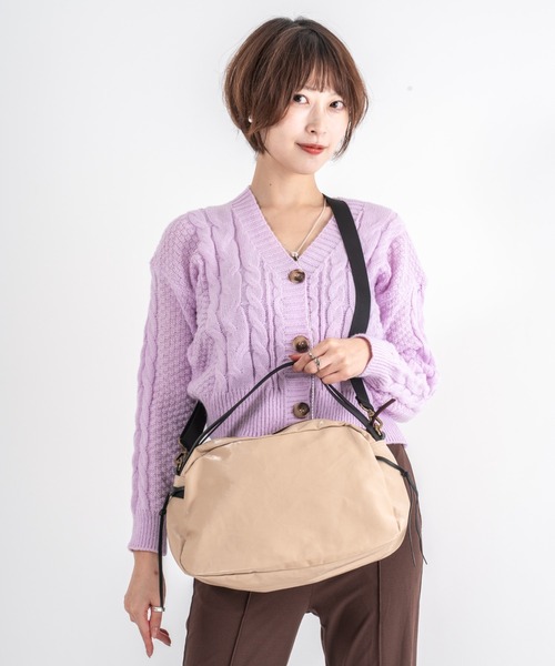 Jack Gomme(ジャックゴム)の「【JACK GOMME】ショルダーバッグ LEBOWL Sac bowling(ショルダーバッグ・レディース・ブラック/アッシュブラウン/クリーム/アイボリー/バイオレット・FREE)」の4枚目の写真