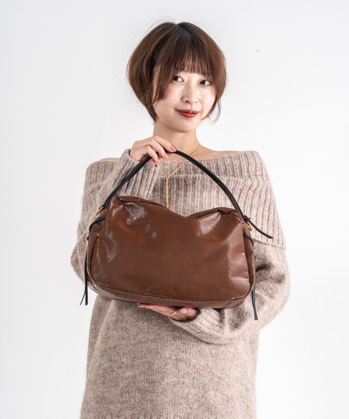 Jack Gomme（ジャックゴム）の「【JACK GOMME】ショルダーバッグ　LEBOWL Sac bowling（ショルダーバッグ・レディース・ブラック/アッシュブラウン・FREE）」の4枚目の写真