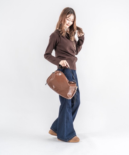 Jack Gomme（ジャックゴム）の「【JACK GOMME】ショルダーバッグ　LEBOWL Sac bowling（ショルダーバッグ・レディース・ブラック/アッシュブラウン・FREE）」の12枚目の写真