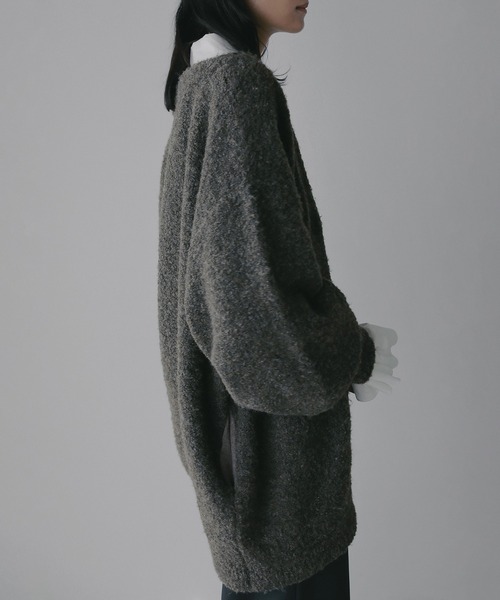 MANOF(マノフ)の「MIX BOUCLE KNIT CARDIGAN(カーディガン/ボレロ・レディース・レッド/ブラウン/アイボリー・F)」の17枚目の写真