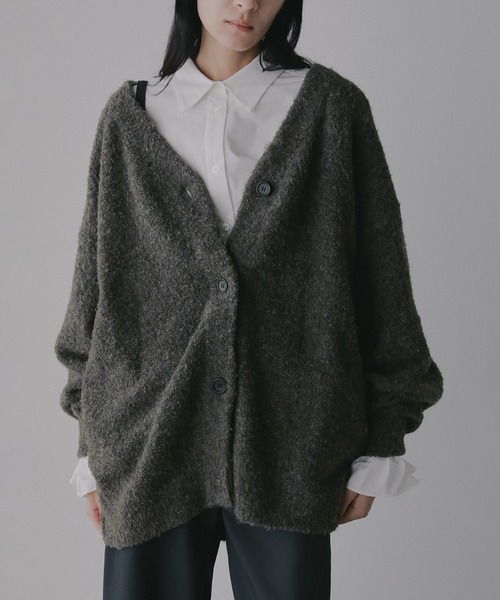 MANOF(マノフ)の「MIX BOUCLE KNIT CARDIGAN(カーディガン/ボレロ・レディース・レッド/ブラウン/アイボリー・F)」の16枚目の写真
