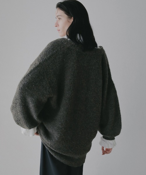 MANOF(マノフ)の「MIX BOUCLE KNIT CARDIGAN(カーディガン/ボレロ・レディース・レッド/ブラウン/アイボリー・F)」の18枚目の写真