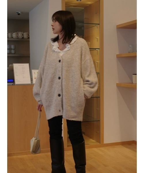 セール】MIX BOUCLE KNIT CARDIGAN（カーディガン/ボレロ）｜MANOF