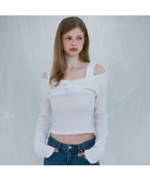 Pigment Off Shoulder Zip-up [Beige]（Tシャツ/カットソー 
