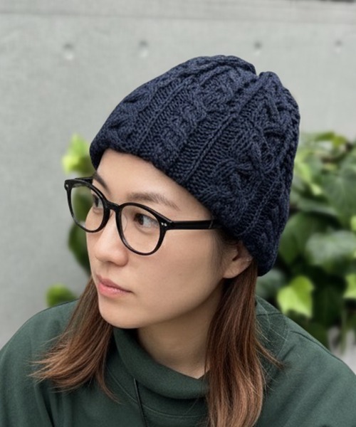 HIGHLAND 2000(ハイランドトゥーサウザンド)の「【HIGHLAND2000】ハイランド2000 イギリス製 ニットキャップ ケーブル BOBCAP ブリティッシュウール(ニットキャップ/ビーニー・レディース・クリーム/グレー/オートミール/ネイビー/ブラック/オリーブ・FREE)」の6枚目の写真