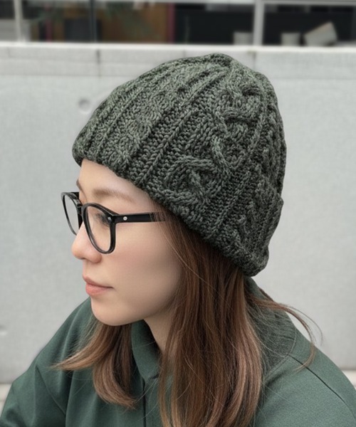 HIGHLAND 2000(ハイランドトゥーサウザンド)の「【HIGHLAND2000】ハイランド2000 イギリス製 ニットキャップ ケーブル BOBCAP ブリティッシュウール(ニットキャップ/ビーニー・レディース・クリーム/グレー/オートミール/ネイビー/ブラック/オリーブ・FREE)」の5枚目の写真