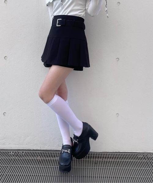 abc une face(アーベーセーアンフェイス)の「ベルト付きスカパン(その他パンツ・レディース・ブラック系その他/チャコールグレー/ブラック・FREE)」の6枚目の写真
