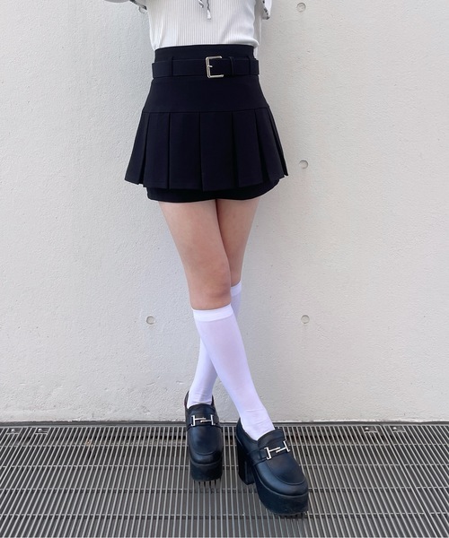 abc une face(アーベーセーアンフェイス)の「ベルト付きスカパン(その他パンツ・レディース・ブラック系その他/チャコールグレー/ブラック・FREE)」の7枚目の写真