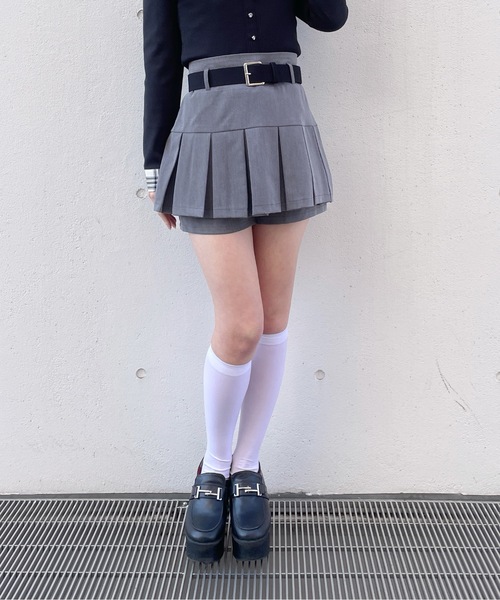 abc une face(アーベーセーアンフェイス)の「ベルト付きスカパン(その他パンツ・レディース・ブラック系その他/チャコールグレー/ブラック・FREE)」の9枚目の写真