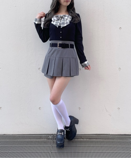 abc une face(アーベーセーアンフェイス)の「ベルト付きスカパン(その他パンツ・レディース・ブラック系その他/チャコールグレー/ブラック・FREE)」の11枚目の写真