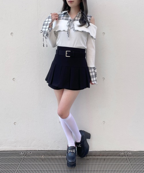 abc une face(アーベーセーアンフェイス)の「ベルト付きスカパン(その他パンツ・レディース・ブラック系その他/チャコールグレー/ブラック・FREE)」の8枚目の写真