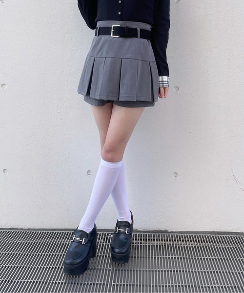 abc une face(アーベーセーアンフェイス)の「ベルト付きスカパン(その他パンツ・レディース・ブラック系その他/チャコールグレー/ブラック・FREE)」の10枚目の写真