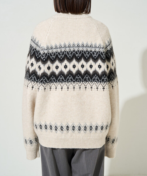 限定展開 ノルディック柄 オーバー ニット プルオーバー（ニット