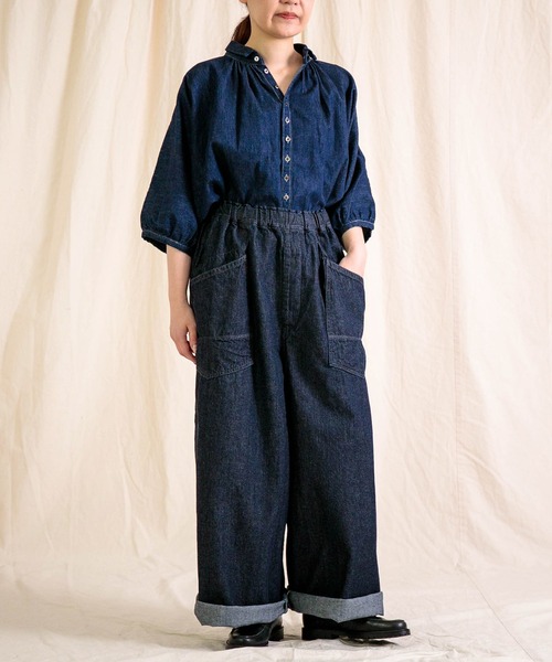 Brocante（ブロカント）の「[Brocante / ブロカント] ムラ糸10ozデニム デフォルメエペパンツ（デニムパンツ・レディース・ワンウォッシュ・2）」の7枚目の写真