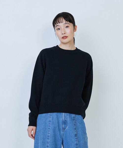 LOISIR(ロワズィール)の「コットン接結編みニットプルオーバー(ニット/セーター・レディース・ブラック/ブルー/モカ・FREE)」の2枚目の写真