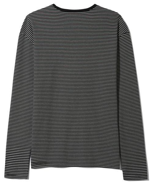 BASEMOMENT(ベースモーメント)の「ストライプヘンリーネックリブTシャツブラック(Tシャツ/カットソー・メンズ・その他・MEDIUM/LARGE)」の7枚目の写真