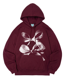 リボン2個フードパーカー[バーガンディ]