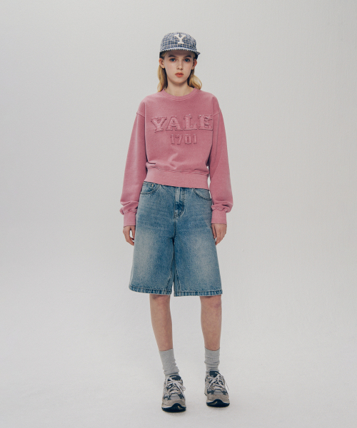 YALE(イェール)の「ウィメンズピグメントアプリケクロップスウェットシャツ_ピンク(スウェット・レディース・その他・MEDIUM/SMALL)」の3枚目の写真