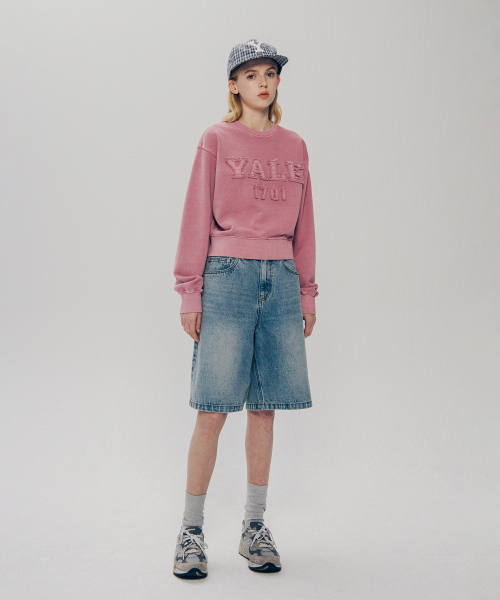 YALE(イェール)の「ウィメンズピグメントアプリケクロップスウェットシャツ_ピンク(スウェット・レディース・その他・MEDIUM/SMALL)」の2枚目の写真