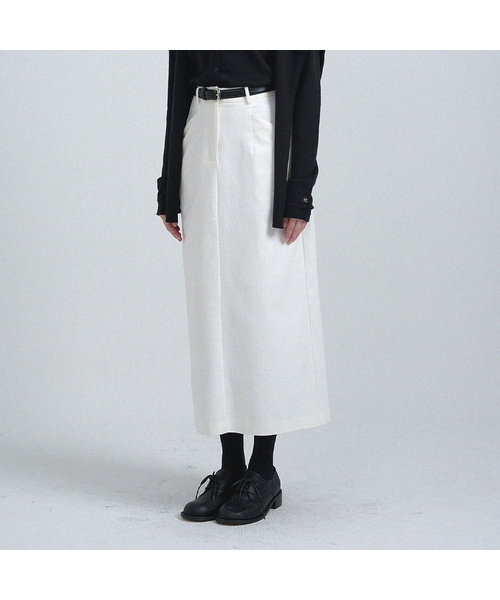 MICANE(ミケーネ)の「ジェイドロングスカート-ベルトセット(スカート・レディース・ブラック/アイボリー・SMALL/MEDIUM/LARGE/X-LARGE/XX-LARGE/X-SMALL)」の2枚目の写真