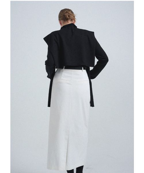 MICANE(ミケーネ)の「ジェイドロングスカート-ベルトセット(スカート・レディース・ブラック/アイボリー・SMALL/MEDIUM/LARGE/X-LARGE/XX-LARGE/X-SMALL)」の4枚目の写真