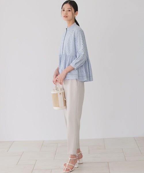 組曲 S(クミキョク チイサイサイズ)の「シュットクロステーパード パンツ(その他パンツ・レディース・アイボリー系/ネイビー系/ライトグレー系・S1/S2)」の6枚目の写真