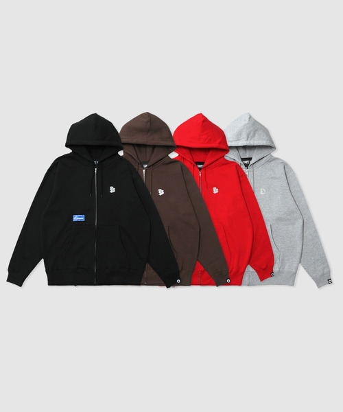 EXAMPLE（エグザンプル）の「EXAMPLE EX LOGO ZIP HOODIE（パーカー・メンズ・レッド/ブラック/ブラウン/ヘザーグレー・XXL/XL/L/M）」の5枚目の写真