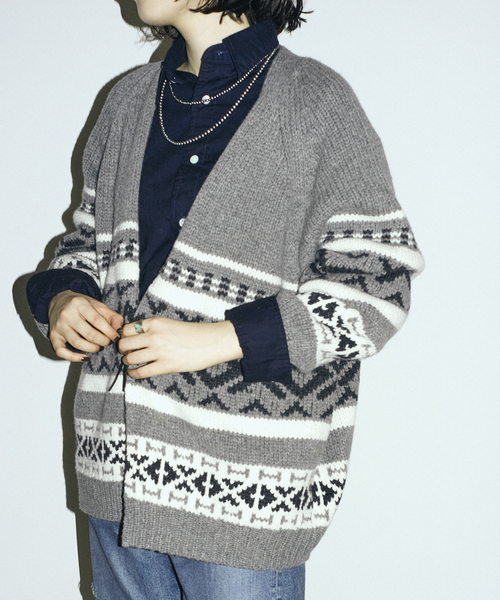 FRAMeWORK(フレームワーク)の「≪追加≫ジャガードカーディガン 2(カーディガン/ボレロ・レディース・グレー/アイボリー・FREE)」の6枚目の写真
