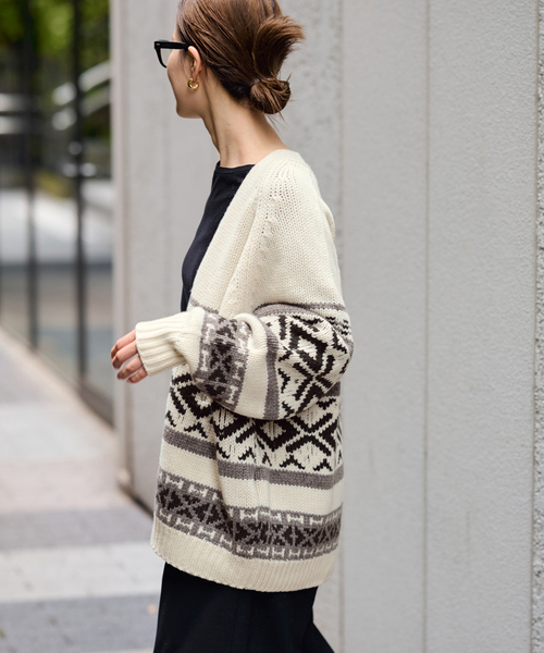 FRAMeWORK(フレームワーク)の「≪追加≫ジャガードカーディガン 2(カーディガン/ボレロ・レディース・グレー/アイボリー・FREE)」の21枚目の写真