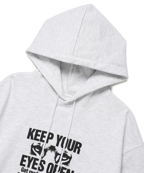 Cavish(カビシ)の「SLOGAN HOODIE LGHT GREY(CV2DFUM407A)(パーカー・レディース・ライトグレー・LARGE/MEDIUM/SMALL/X-LARGE)」の3枚目の写真